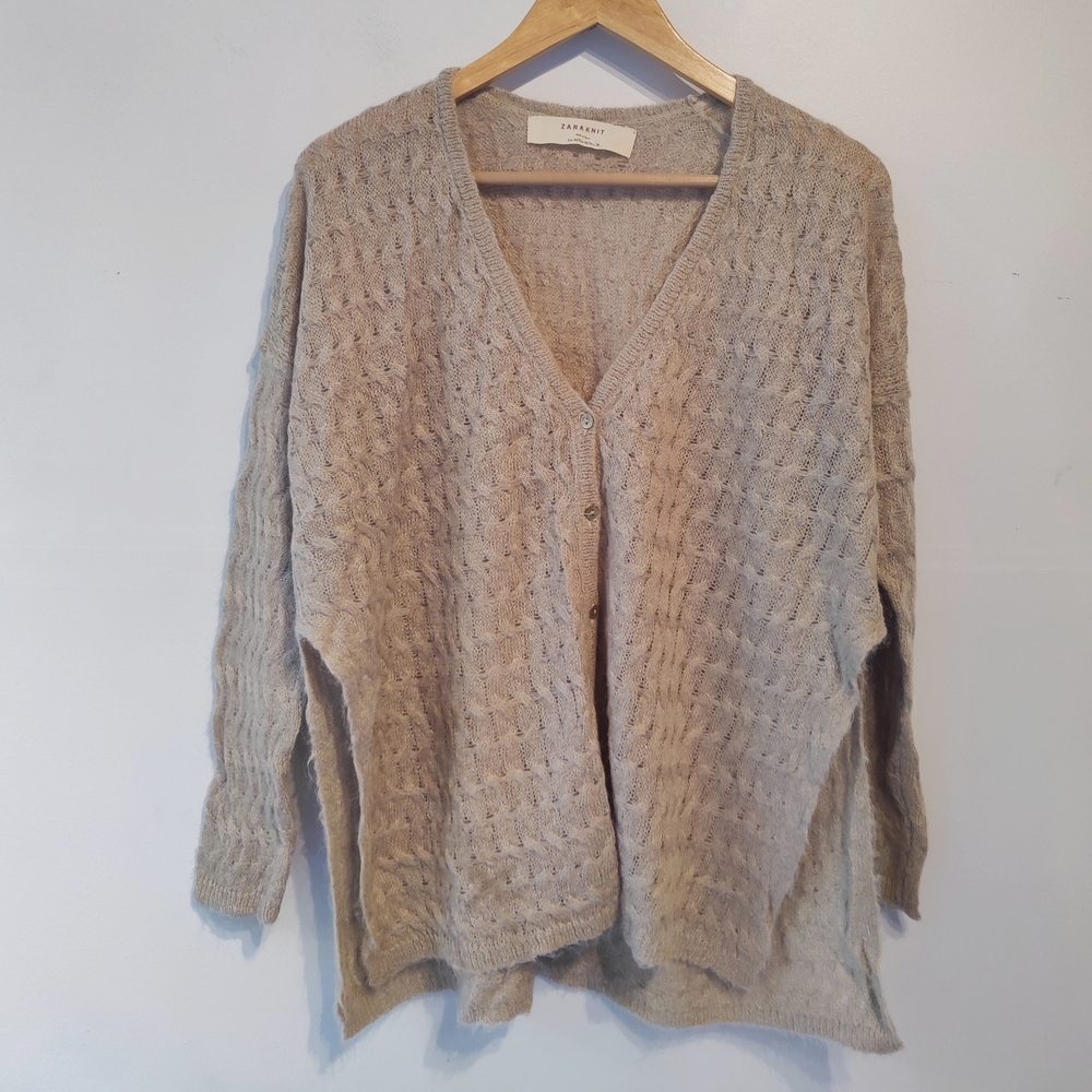 Zara Oversized Cable Knit Women Sweater M